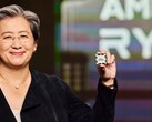 AMD CEO Lisa Su showcases a Ryzen processor. Her 2025 pay package has been raised to $33 million. (Image source: AMD)