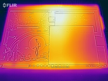 Surface temperatures during the stress test (front)