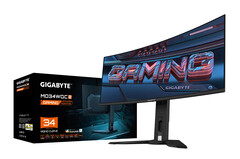 The AORUS MO34WQC2 is one of the few examples of Samsung&#039;s new &#039;Gen 2.5&#039; QD-OLED panel. (Image source: Gigabyte)