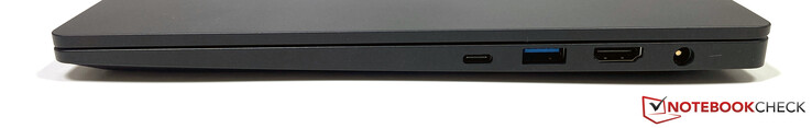 Right side: Thunderbolt 4 (DisplayPort 1.4, PowerDelivery), HDMI 2.0, USB-A 3.2 Gen.1 (powered), power