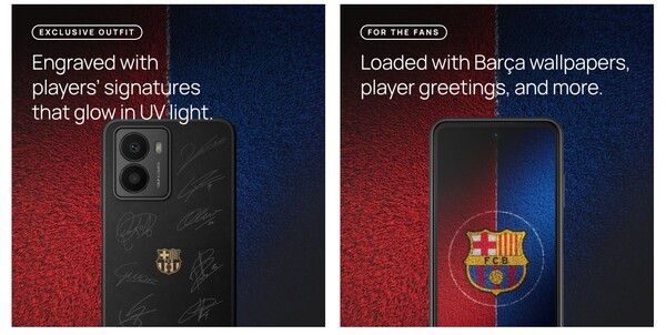 The HMD Barça Fusion has a special Fusion Outfit and custom wallpapers. (Image source: HMD)