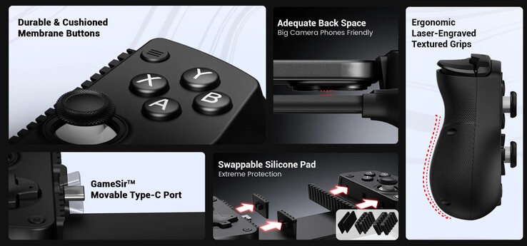 Even thicker smartphones should work with the controller (Image source: GameSir)