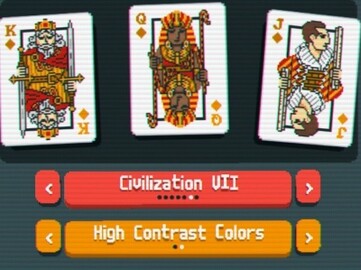 Pictured: Deck customization for Balatro, featuring triple A game series Civilization (Image Source: In-game screenshot of Balatro)