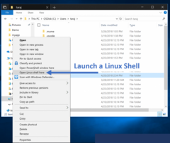 Coming Soon: Open a Linux terminal directly from File Explorer. (Source: Microsoft)