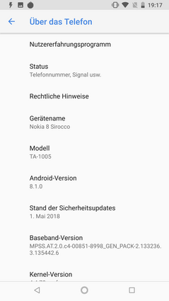 pure Android Oreo on the Nokia 8 Sirocco
