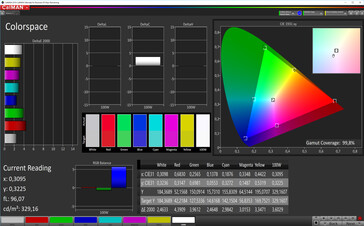 CalMAN: Colour Space - Profile: Vivid. DCI-P3 target colour space