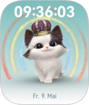 The cat is crowned when all rings are closed.