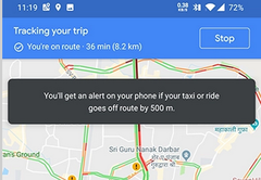 A new Google Maps feature monitors your taxi/ride-share progress. (Source: XDA)