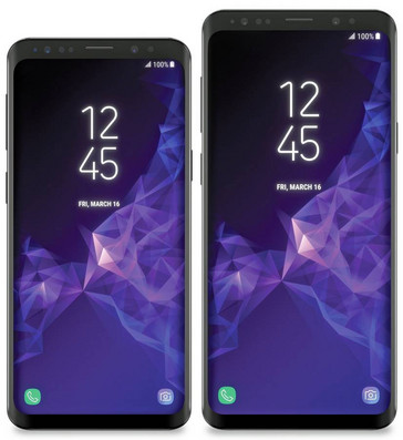 Unadulterated front view of the Galaxy S9 and S9+