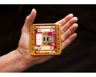 A promotional image for Microsoft's Majorana 1 chip being held in a human palm. (Image Source: Microsoft)