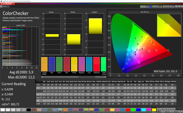 Color accuracy (target color space: P3), color mode: vibrant, standard