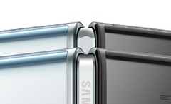 The new redesigned Fold is in the foreground in this image. (Source: Samsung)