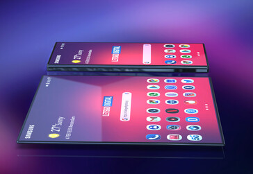 Render of the foldable smartphone from Samsung. (Source: LetsGoDigital)