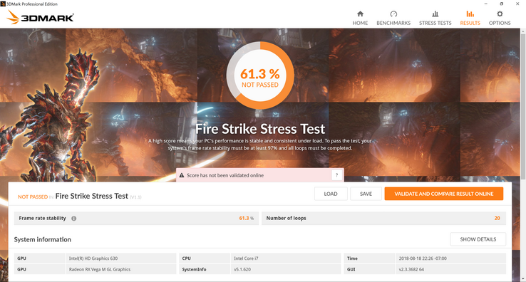 Fire Strike Stress Test fail