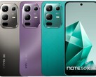 The Infinix Note 50x 5G comes in sea green, enchanted purple, and titanium grey colorways (Image source: Infinix)