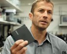 IBM Research Exploratory Tape Scientist Mark Lantz explains how 330 TB could fit into the cartridge he is holding. (Source: PC Mag)