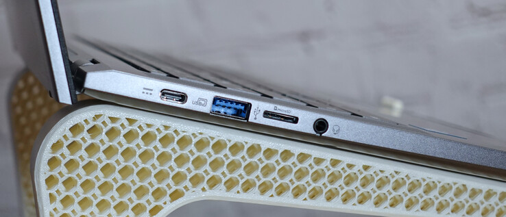 USB Type-C (DP and PD) USB Type-A, microSD card reader, 3.5-mm headset connection