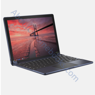 USB-C connector on the left lower side and thin speakers on each side of the displays (Source: AboutChromebooks.com)