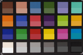 Picture of the ColorChecker colors. The reference color is displayed in the bottom half of each patch.