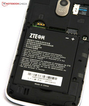 The micro-SD slot, SIM slot and battery are found underneath it.