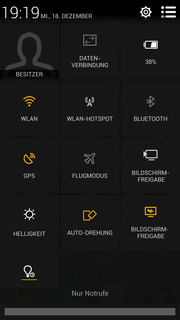 The quick access menu is familiar to those who use Android.