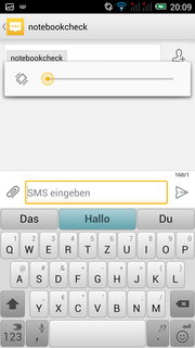 An alternative keyboard is provided: Swype. It allows the user to type without lifting their finger.