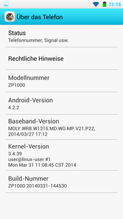 Android 4.2.2 is pre-loaded.