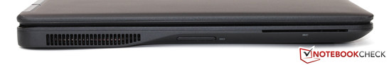 Left side: Fan exhaust, SD card reader, SmartCard reader