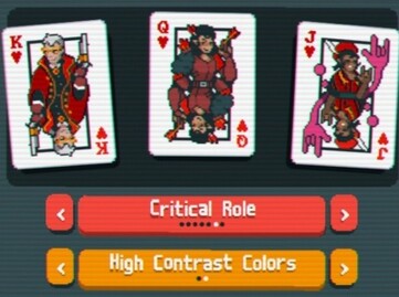 Pictured: Deck customization for Balatro, featuring the characters from Critical Role, a D&D tabletop show (Image Source: In-game screenshot of Balatro)