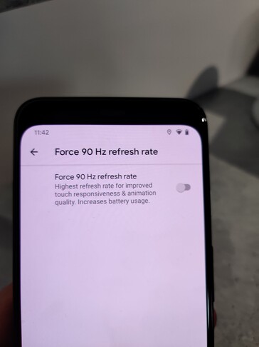 You can force 90 Hz in Developer settings, but at the expense of battery life. (Source: Mishaal Rahman on Twitter)