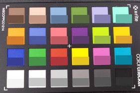 ColorChecker colors photographed; the original colors are displayed in the lower half of each patch