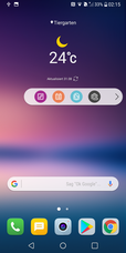 LG V30: home screen with floating bar