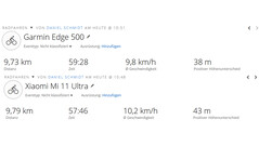 Navigation: Xiaomi Mi 11 Ultra vs. Garmin Edge 500