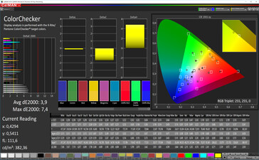 Color accuracy (target color space: P3), color mode: vibrant, warm