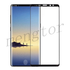 Galaxy Note 9 tempered glass screen protector. In display fingerprint sensor shown might not be accurate. (Source: Mengtor)