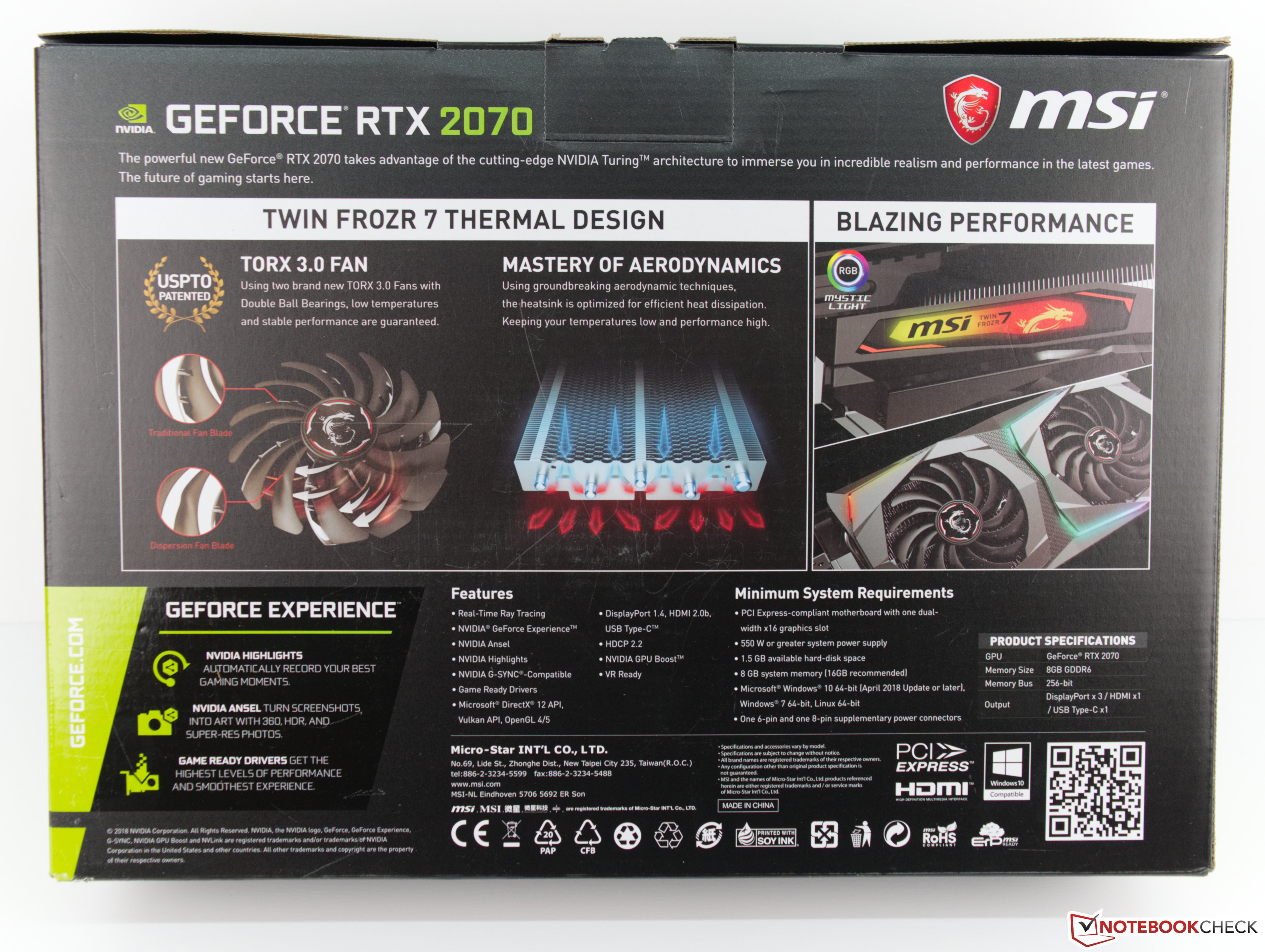 MSI RTX 2070 Gaming Z 8G Desktop GPU 
