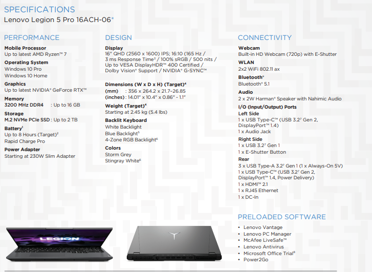 Lenovo Legion 5 Pro review (Ryzen 7 + RTX 3070, 16:10 QHD+ screen)