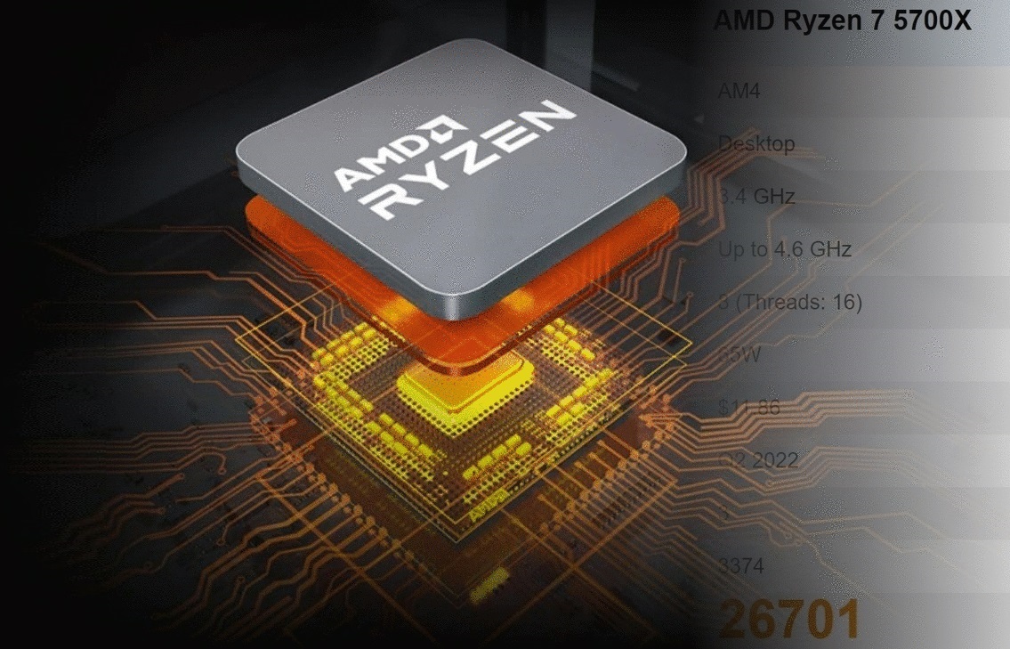 AMD Ryzen 7 5700X compares favorably to Intel Core i5-12600K on
