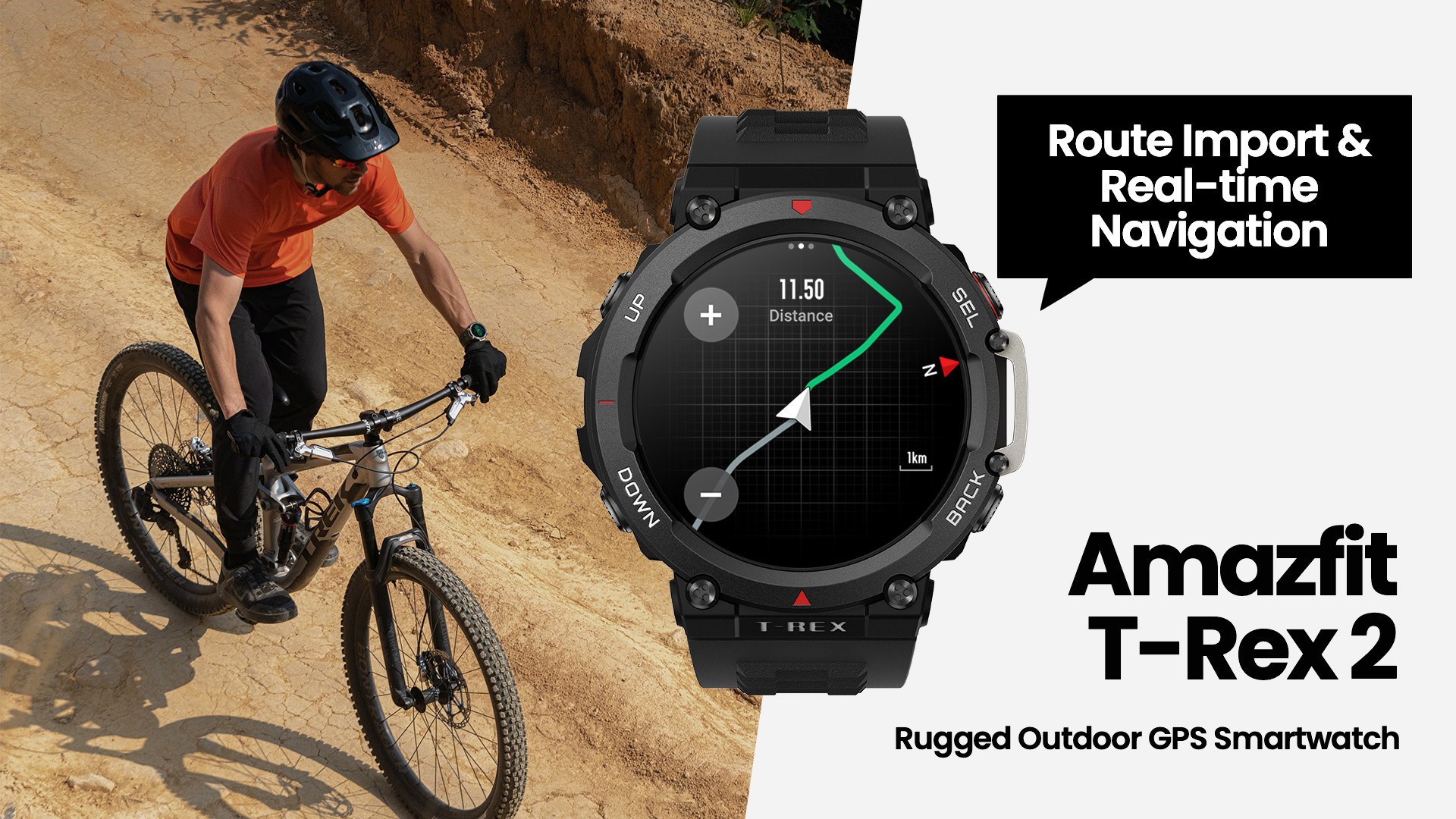 Amazfit's T-Rex 2 GPS smartwatch goes up to 45 days on a single charge at  $163