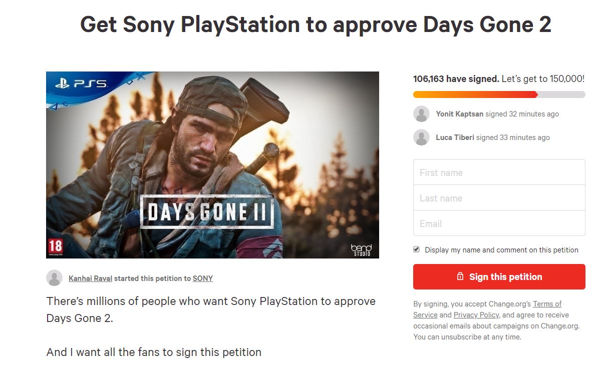Days Gone 2 petition clears 50,000 signatures: 'They can't just pull the  plug