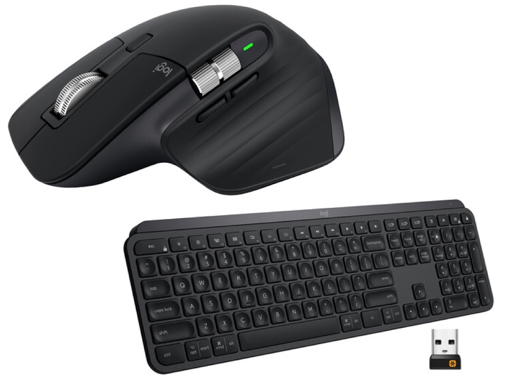 Logitech MX Master 3S wireless mouse and MX Keys wireless keyboard