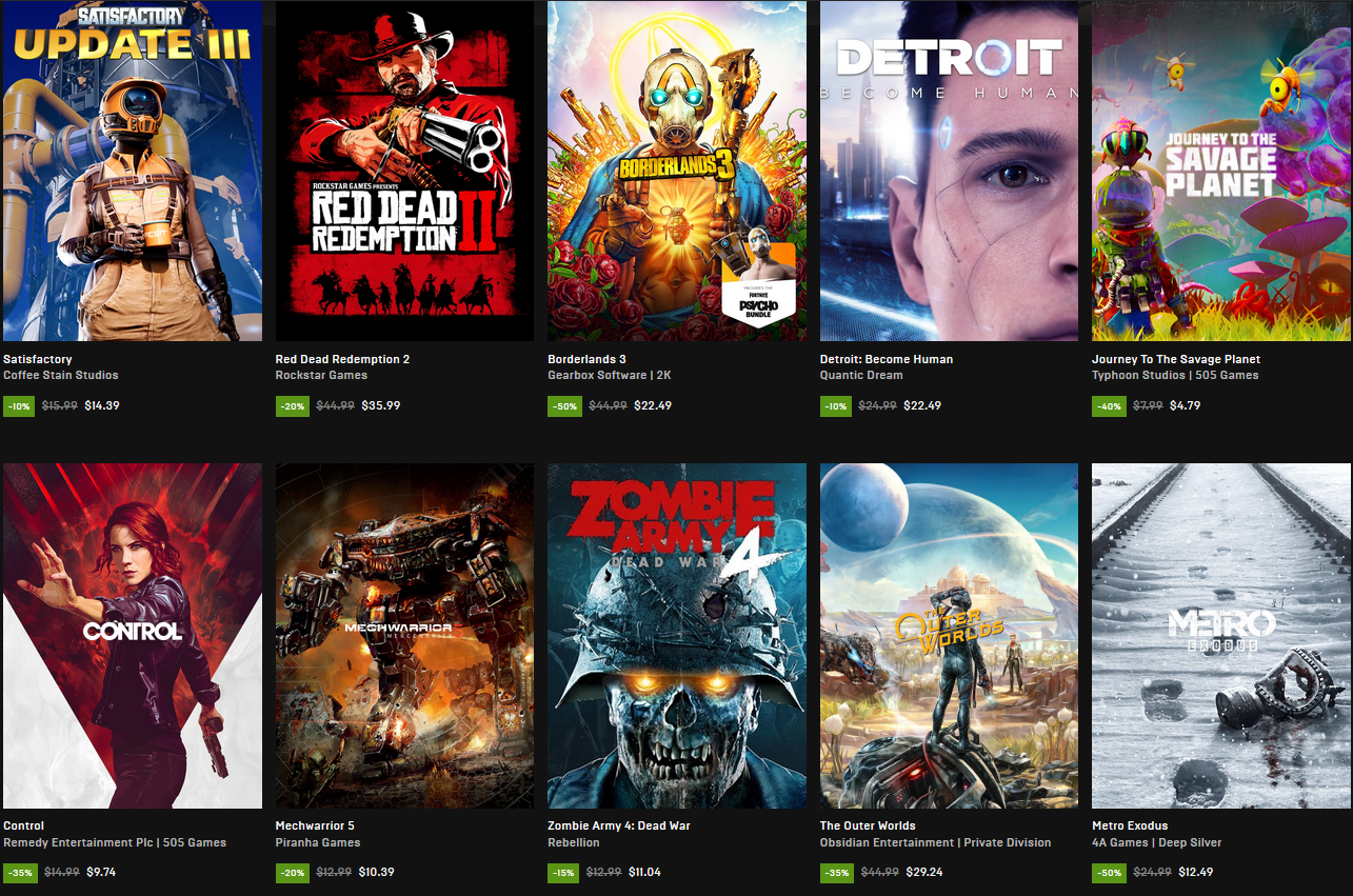 epic games store sale
