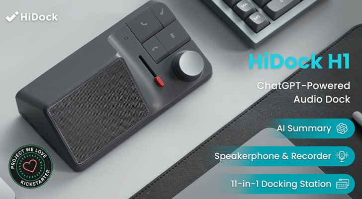 HiDock H1 debuts as smart conference speaker powered by GPT-4o and 11-in-1 docking station in one