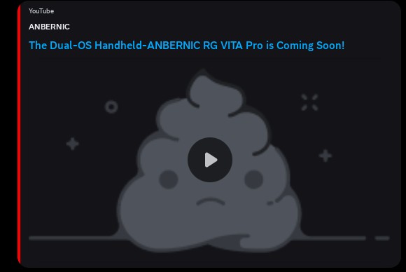 Screenshot showing the YouTube thumbnail of the deleted RG Vita Pro video.