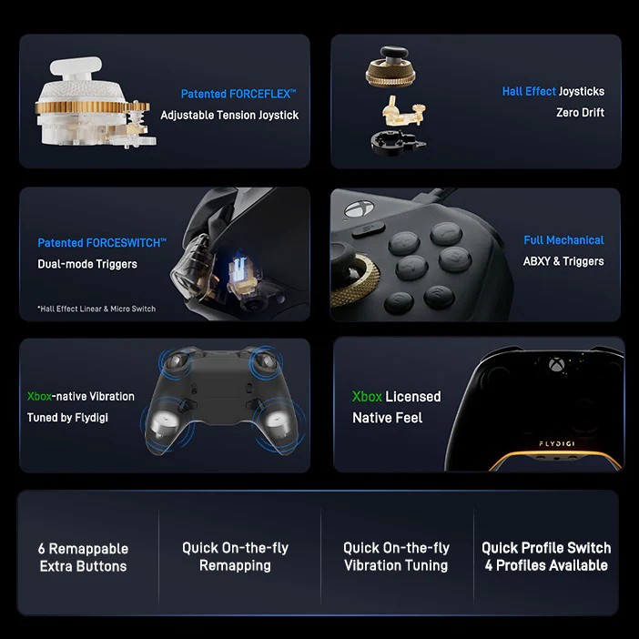 The Flydigi Vader 5S wired controller for Xbox highlights