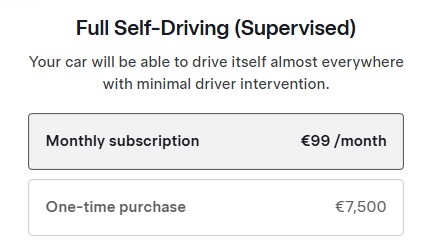FSD Europe pricing.