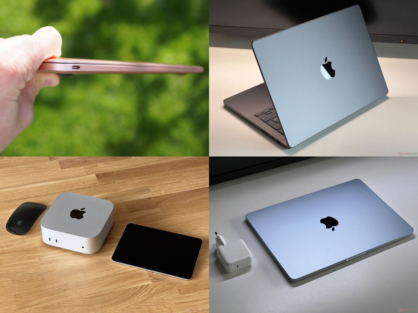 Apple Macs and MacBooks shown together, highlighting laptops and desktops (Image source: Notebookcheck)