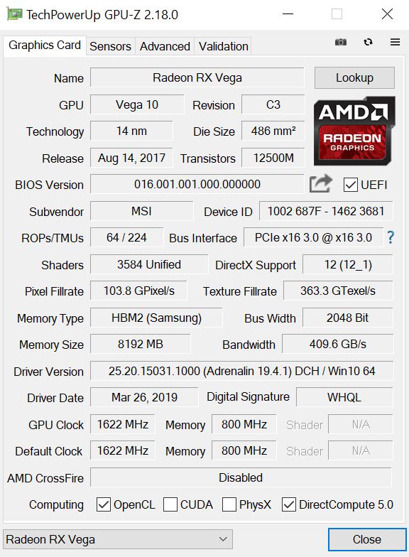 MSI AMD Radeon RX Vega 56 Air Boost OC 