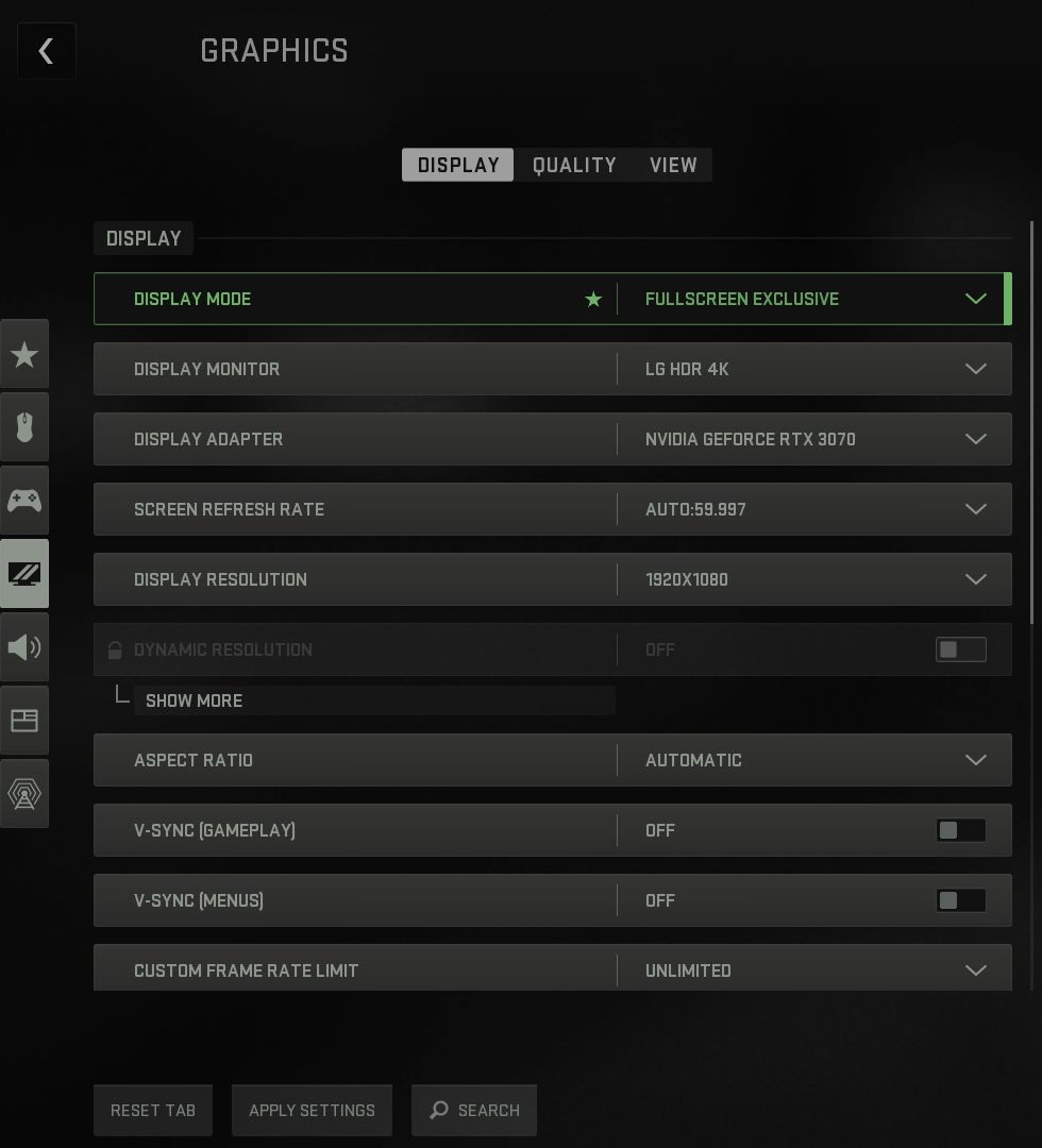 Best Modern Warfare 2 settings for RTX 3070