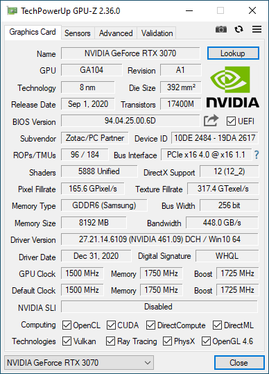 AMD Radeon RX 6800 XT vs ZOTAC Gaming GeForce RTX 3070 Twin Edge OC